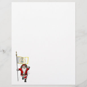 Santa Claus With Ensign Of Rhode Island