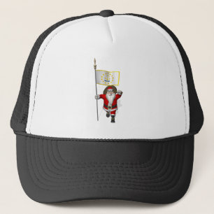 Santa Claus With Ensign Of Rhode Island Trucker Hat