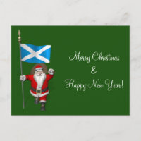 Santa Claus With Ensign Of Scotland