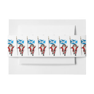 Santa Claus With Ensign Of Scotland Invitation Belly Band