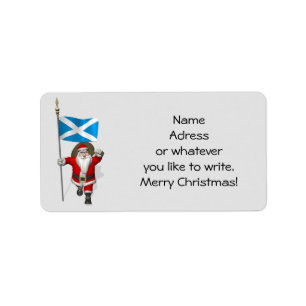 Santa Claus With Ensign Of Scotland Label