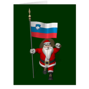 Santa Claus With Ensign Of Slovenia