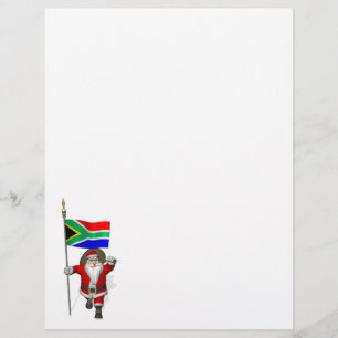 Santa Claus With Ensign Of South Africa