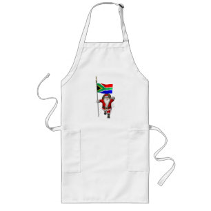 Santa Claus With Ensign Of South Africa Long Apron
