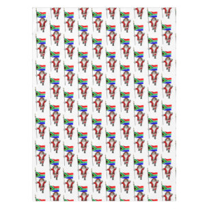 Santa Claus With Ensign Of South Africa Tablecloth