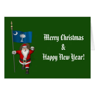 Santa Claus With Ensign Of South Carolina