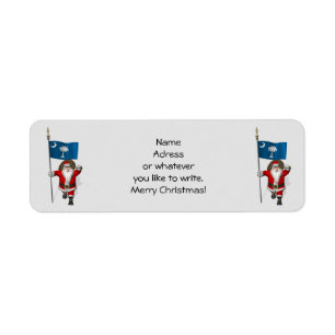 Santa Claus With Ensign Of South Carolina Return Address Label