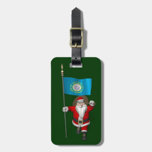 Santa Claus With Ensign Of South Dakota Luggage Tag