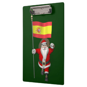 Santa Claus With Ensign Of Spain Clipboard