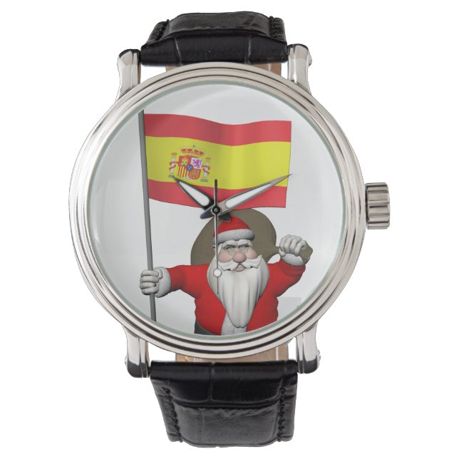 Santa Claus With Ensign Of Spain Watch (Front)
