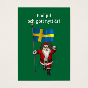 Santa Claus With Ensign Of Sweden