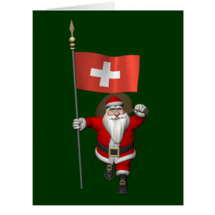 Santa Claus With Ensign Of Switzerland