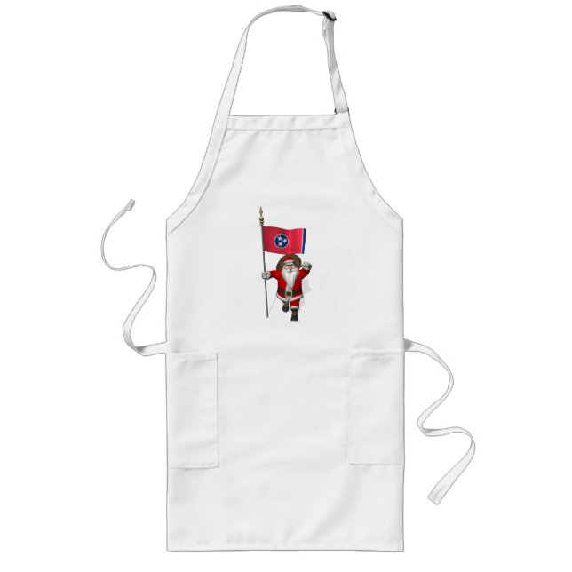 Santa Claus With Ensign Of Tennessee Long Apron (Front)