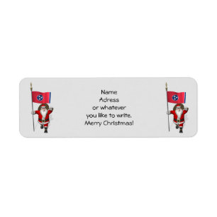 Santa Claus With Ensign Of Tennessee Return Address Label