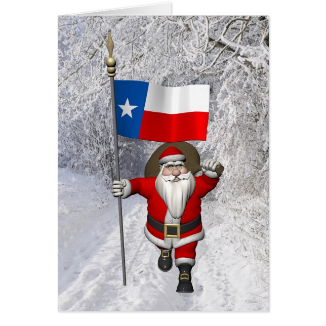 Santa Claus With Ensign Of Texas (Front)