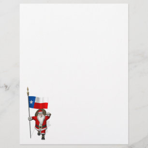Santa Claus With Ensign Of Texas