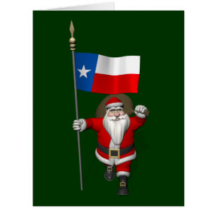 Santa Claus With Ensign Of Texas