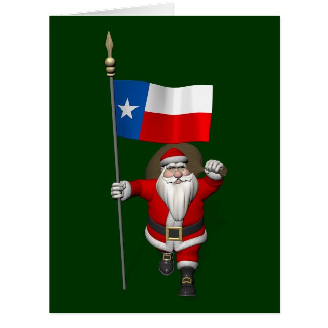 Santa Claus With Ensign Of Texas (Front)
