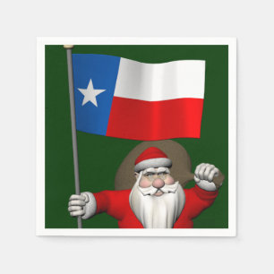 Santa Claus With Ensign Of Texas Napkin