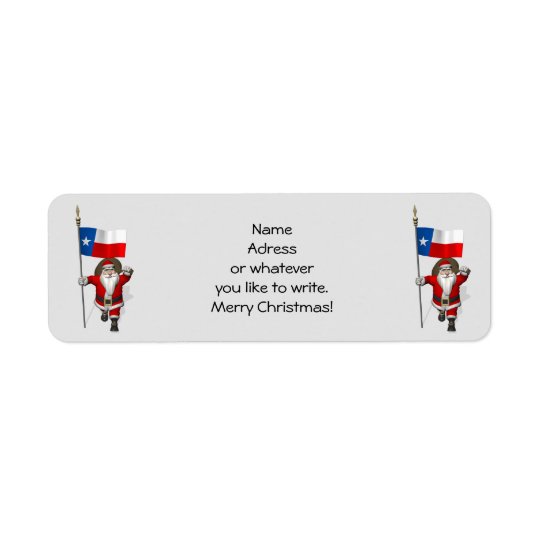 Santa Claus With Ensign Of Texas Return Address Label