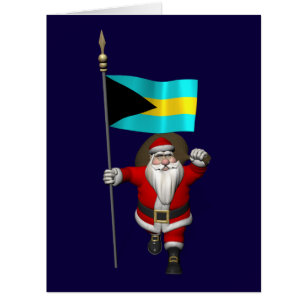 Santa Claus With Ensign Of The Bahamas