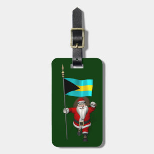 Santa Claus With Ensign Of The Bahamas Luggage Tag