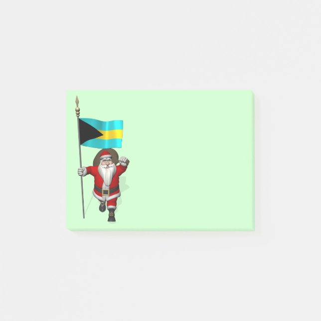 Santa Claus With Ensign Of The Bahamas Post-it Notes (Front)