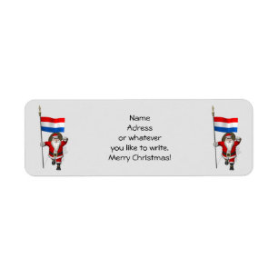 Santa Claus With Ensign Of The Netherlands Return Address Label