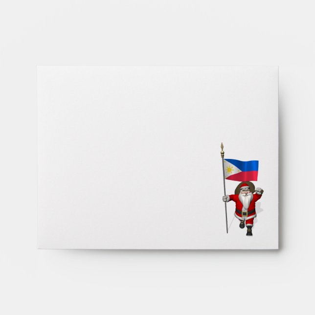 Santa Claus With Ensign Of The Philippines Envelope (Front)