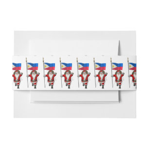 Santa Claus With Ensign Of The Philippines Invitation Belly Band