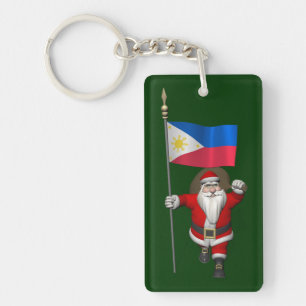 Santa Claus With Ensign Of The Philippines Key Ring