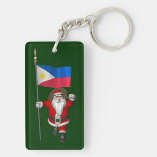 Santa Claus With Ensign Of The Philippines Key Ring