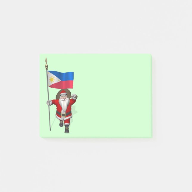 Santa Claus With Ensign Of The Philippines Post-it Notes (Front)