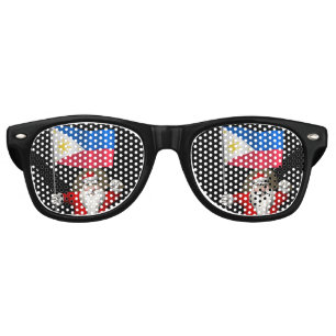 Santa Claus With Ensign Of The Philippines Retro Sunglasses