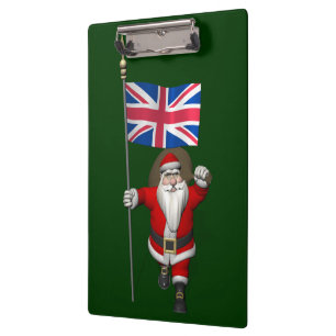 Santa Claus With Ensign Of The UK Clipboard