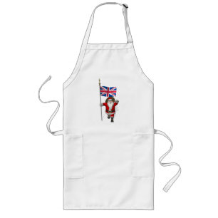 Santa Claus With Ensign Of The UK Long Apron