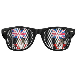 Santa Claus With Ensign Of The UK Retro Sunglasses