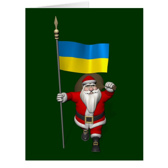 Santa Claus With Ensign Of The Ukraine (Front)