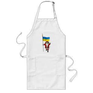 Santa Claus With Ensign Of The Ukraine Long Apron