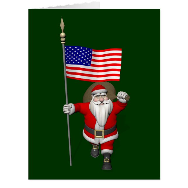 Santa Claus With Ensign Of The USA (Front)