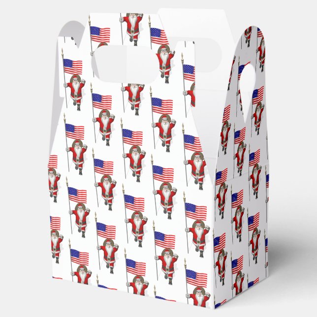 Santa Claus With Ensign Of The USA Favour Box (Opened)