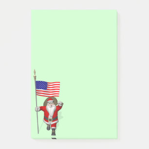Santa Claus With Ensign Of The USA Post-it Notes