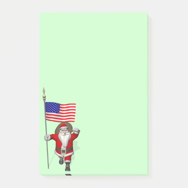Santa Claus With Ensign Of The USA Post-it Notes (Front)
