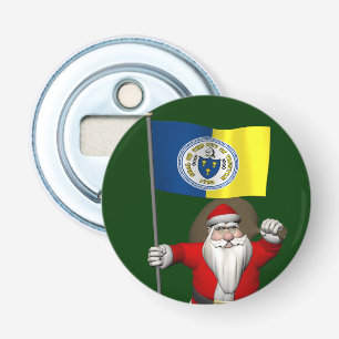 Santa Claus With Ensign Of Trenton NJ Bottle Opener