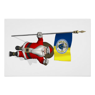Santa Claus With Ensign Of Trenton NJ Poster