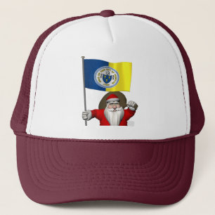 Santa Claus With Ensign Of Trenton NJ Trucker Hat