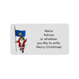 Santa Claus With Ensign Of Vermont Label