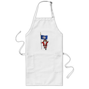Santa Claus With Ensign Of Virginia Long Apron