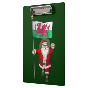 Santa Claus With Ensign Of Wales Clipboard