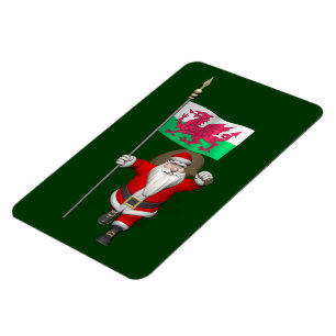 Santa Claus With Ensign Of Wales Magnet